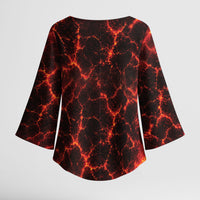 Lava Monster Costume Kimono Sleeve Blouse Fiery Lava Spiral