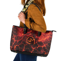 Lava Monster Costume Leather Tote Bag Fiery Lava Spiral
