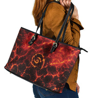 Lava Monster Costume Leather Tote Bag Fiery Lava Spiral