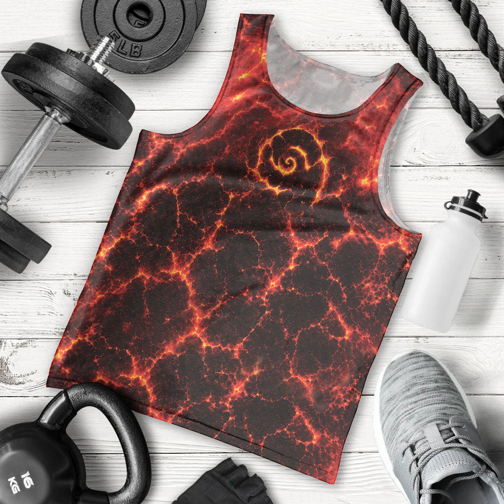 Lava Monster Costume Men Tank Top Fiery Lava Spiral