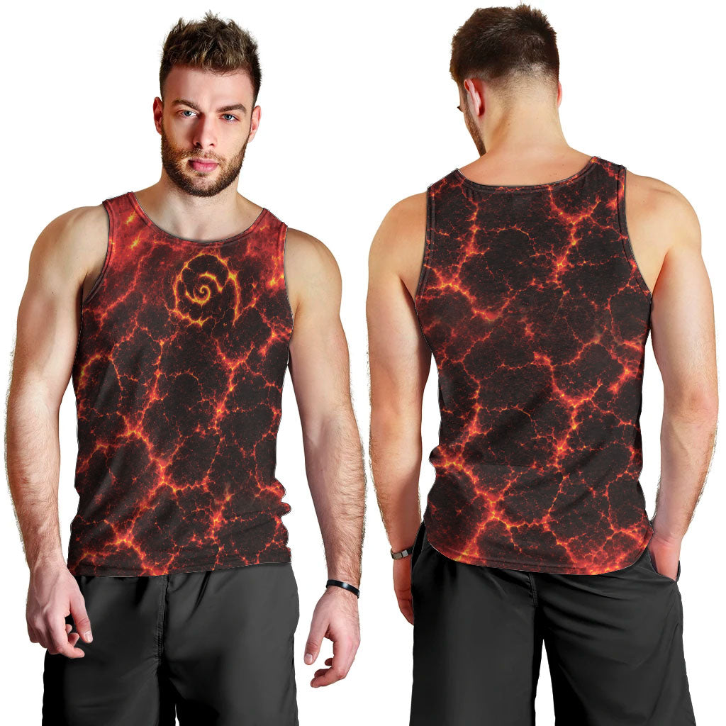 Lava Monster Costume Men Tank Top Fiery Lava Spiral