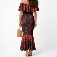 Lava Monster Costume Mermaid Dress Fiery Lava Spiral