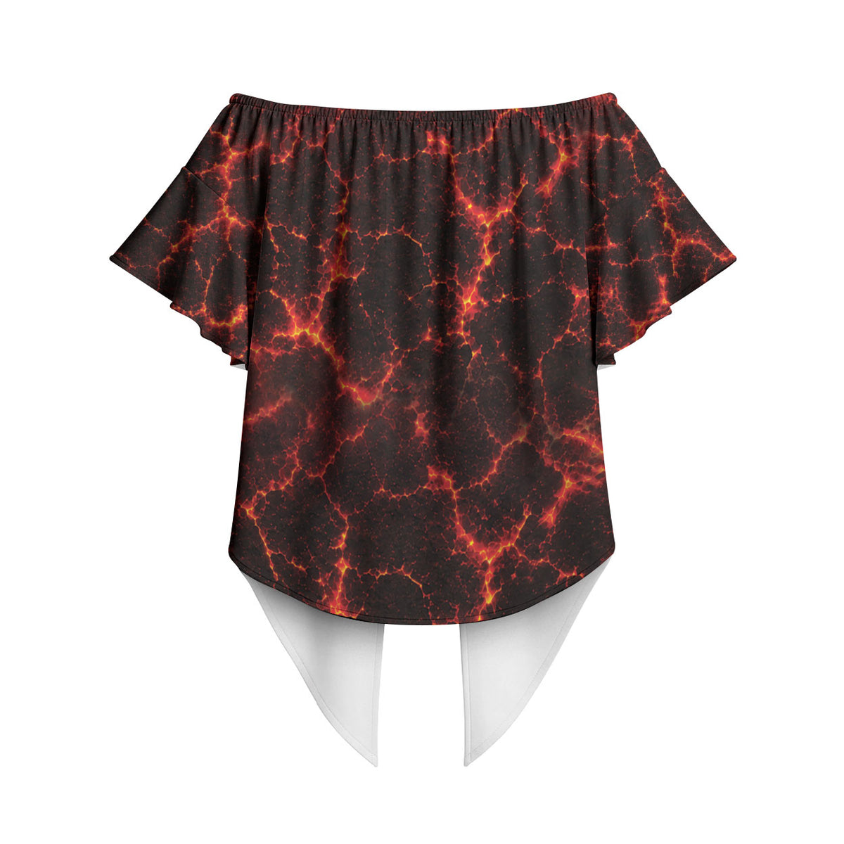 Lava Monster Costume Off Shoulder Wrap Waist Top Fiery Lava Spiral