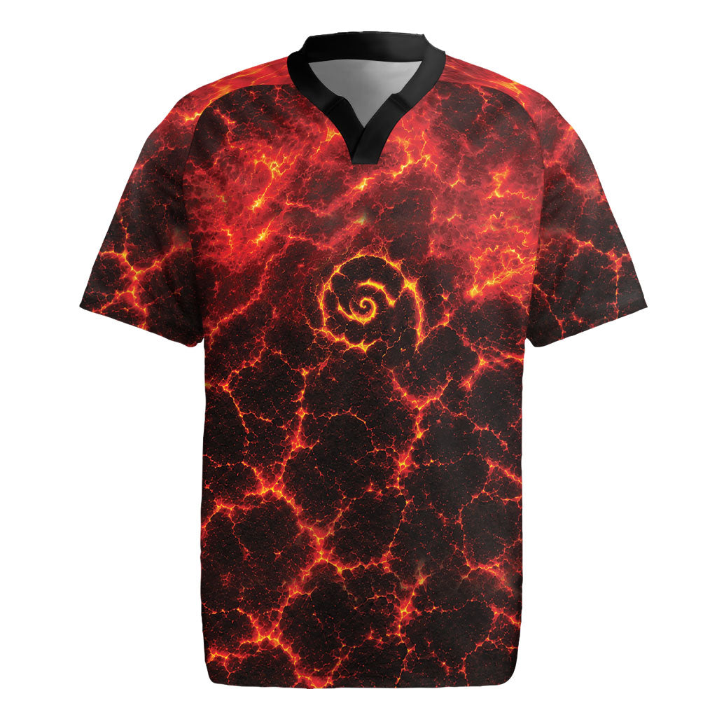 Lava Monster Costume Rugby Jersey Fiery Lava Spiral