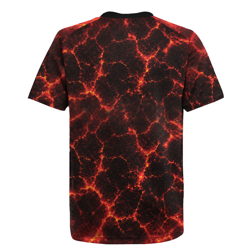 Lava Monster Costume Rugby Jersey Fiery Lava Spiral
