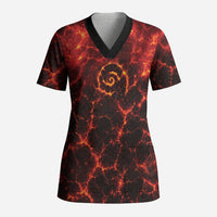 Lava Monster Costume Scrub Top Fiery Lava Spiral