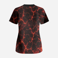 Lava Monster Costume Scrub Top Fiery Lava Spiral