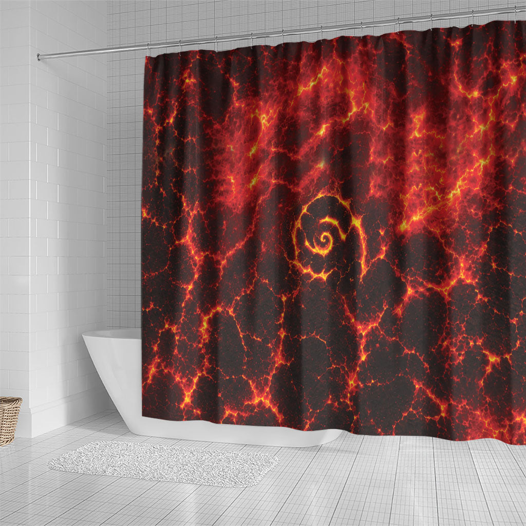 Lava Monster Costume Shower Curtain Fiery Lava Spiral