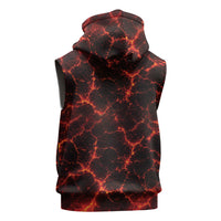 Lava Monster Costume Sleeveless Hoodie Fiery Lava Spiral