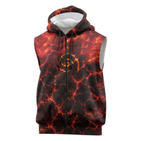 Lava Monster Costume Sleeveless Zip Hoodie Fiery Lava Spiral