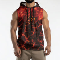 Lava Monster Costume Sleeveless Zip Hoodie Fiery Lava Spiral