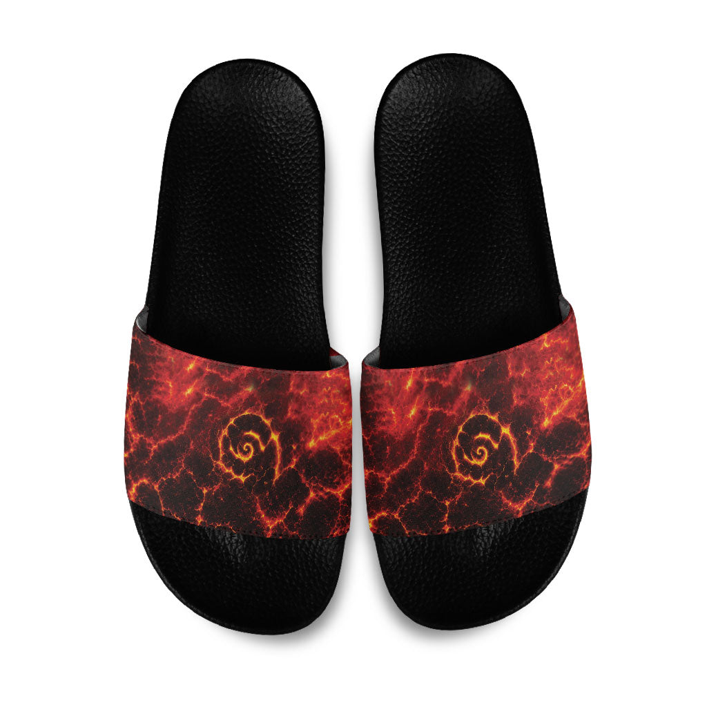 Lava Monster Costume Slide Sandals Fiery Lava Spiral