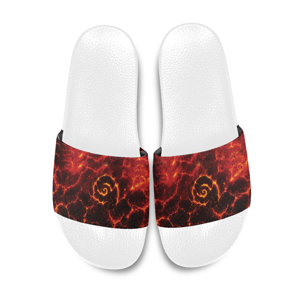 Lava Monster Costume Slide Sandals Fiery Lava Spiral