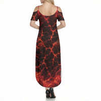 Lava Monster Costume Summer Maxi Dress Fiery Lava Spiral