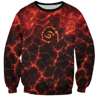 Lava Monster Costume Sweatshirt Fiery Lava Spiral