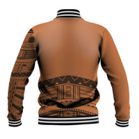 Polynesian Chief Inspired Costume Baseball Jacket Tribal Pattern With Tooth Necklace