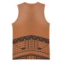 Polynesian Chief Inspired Costume Basketball Jersey Tribal Pattern With Tooth Necklace