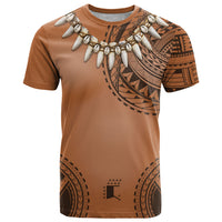Polynesian Chief Inspired Costume T Shirt Tribal Pattern With Tooth Necklace