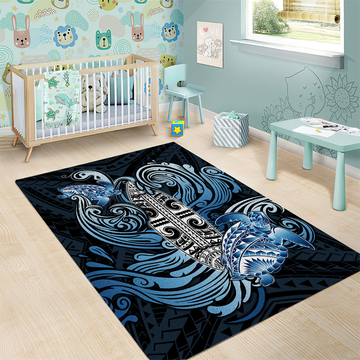 Polynesia Go Surfing Area Rug The Pacific Wave Of Water LT05 - Polynesian Pride