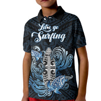 Personalised Polynesia Go Surfing Kid Polo Shirt The Pacific Wave Of Water LT05 Kid Blue - Polynesian Pride