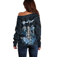 Personalised Polynesia Go Surfing Off Shoulder Sweater The Pacific Wave Of Water LT05 - Polynesian Pride
