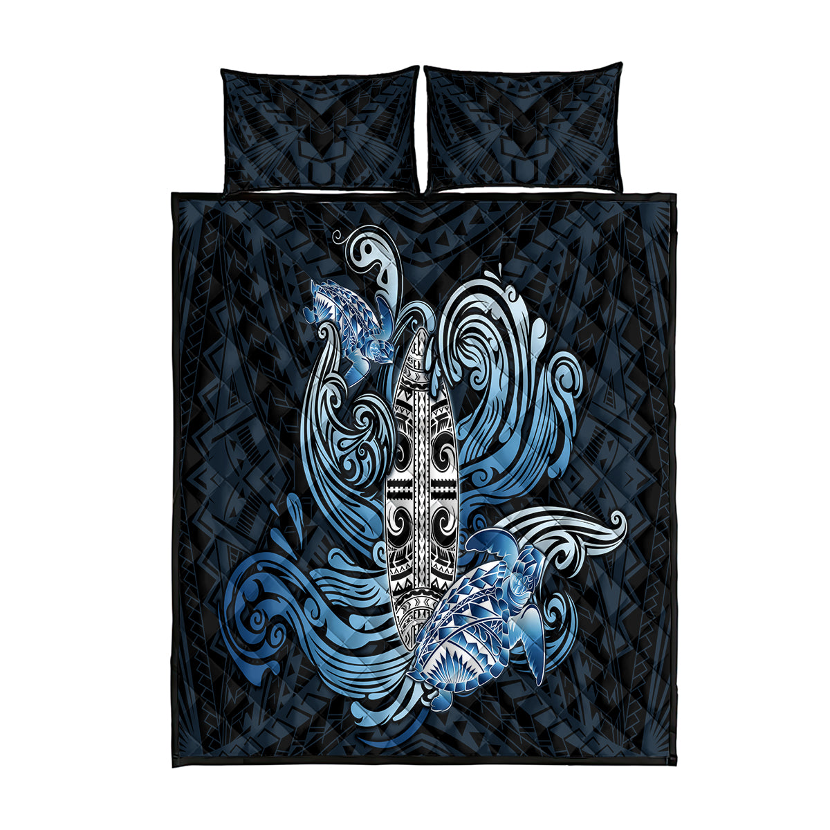Polynesia Go Surfing Quilt Bed Set The Pacific Wave Of Water LT05 Blue - Polynesian Pride