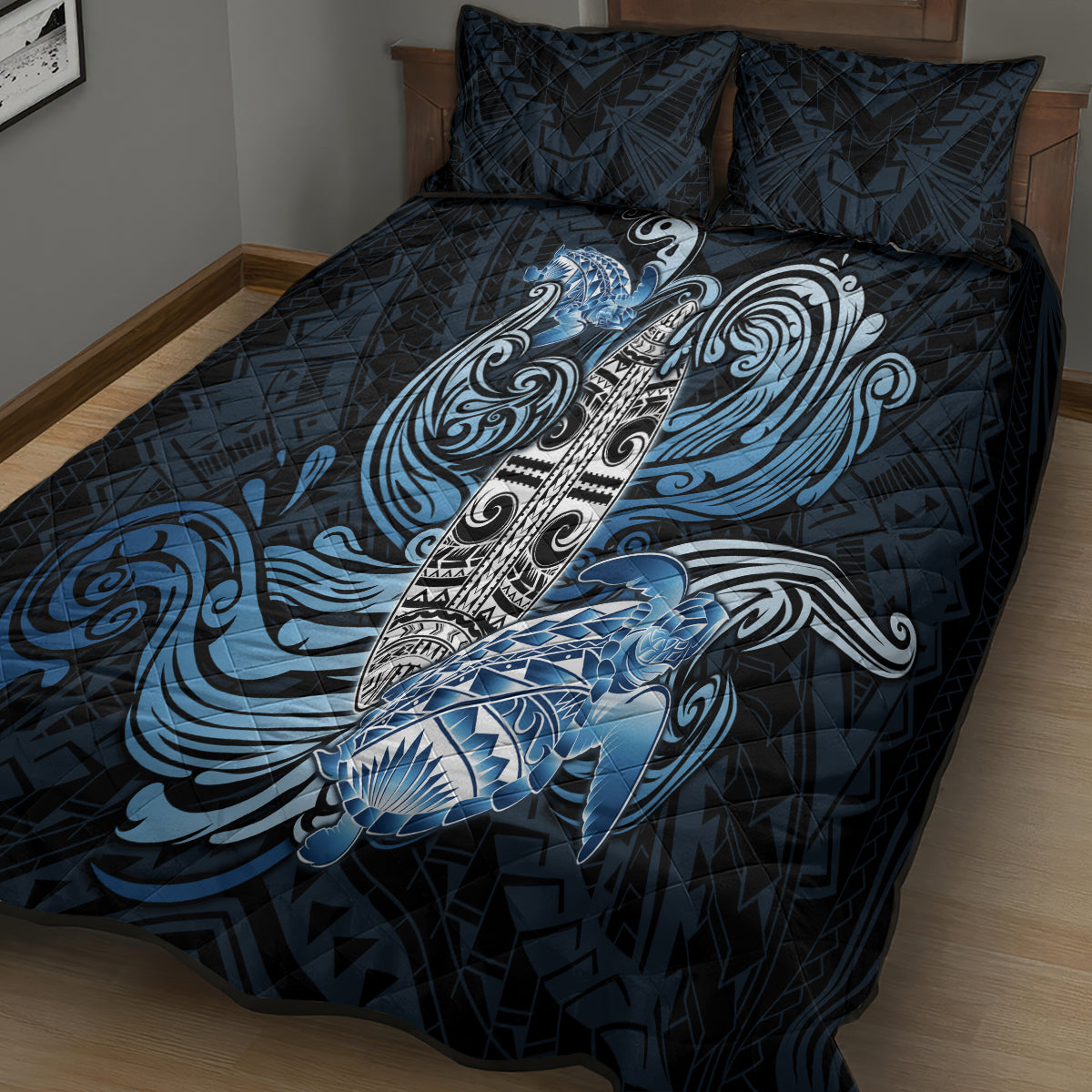 Polynesia Go Surfing Quilt Bed Set The Pacific Wave Of Water LT05 - Polynesian Pride