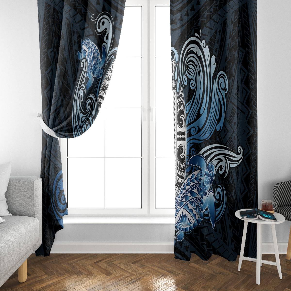 Polynesia Go Surfing Window Curtain The Pacific Wave Of Water LT05 - Polynesian Pride