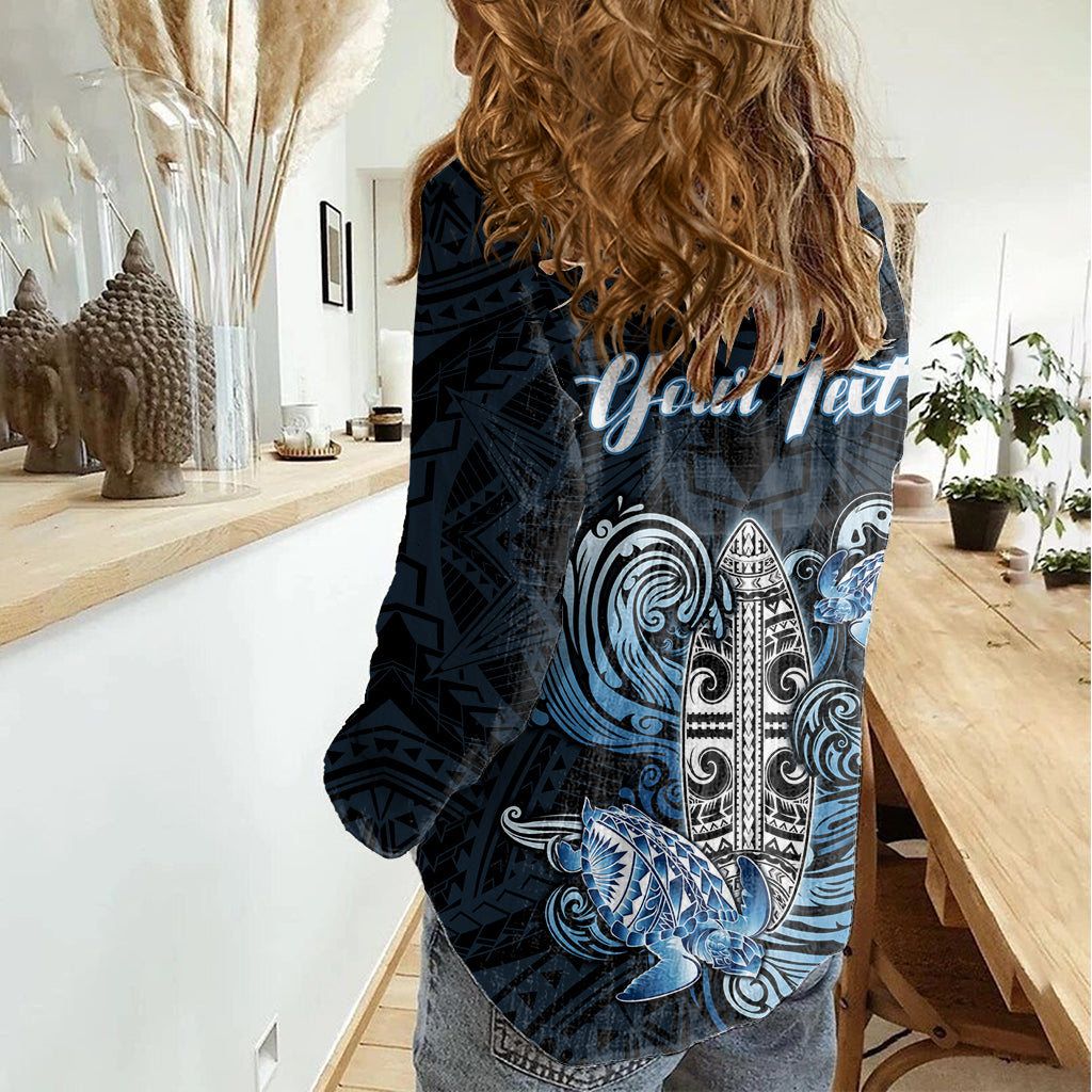 Personalised Polynesia Go Surfing Women Casual Shirt The Pacific Wave Of Water LT05 - Polynesian Pride