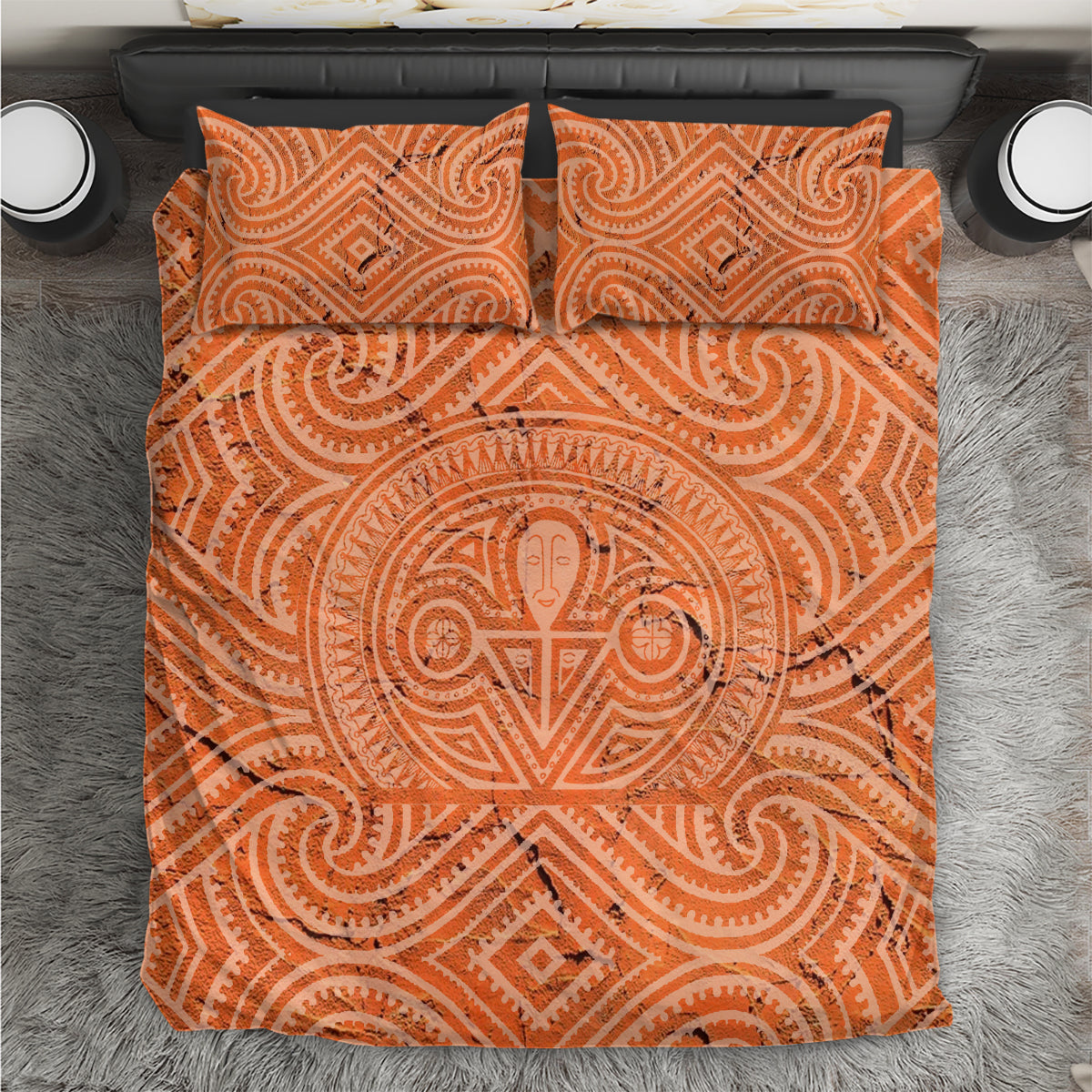 Lapita Culture Bedding Set Iconic Double Face Pattern LT05 Brown - Polynesian Pride