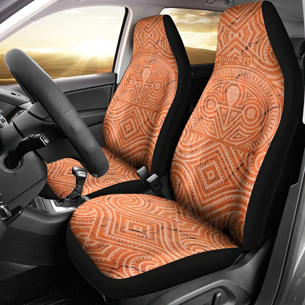 Personalised Lapita Culture Car Seat Cover Iconic Double Face Pattern LT05 - Polynesian Pride