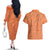 Personalised Lapita Culture Couples Matching Off The Shoulder Long Sleeve Dress and Hawaiian Shirt Iconic Double Face Pattern LT05 - Polynesian Pride
