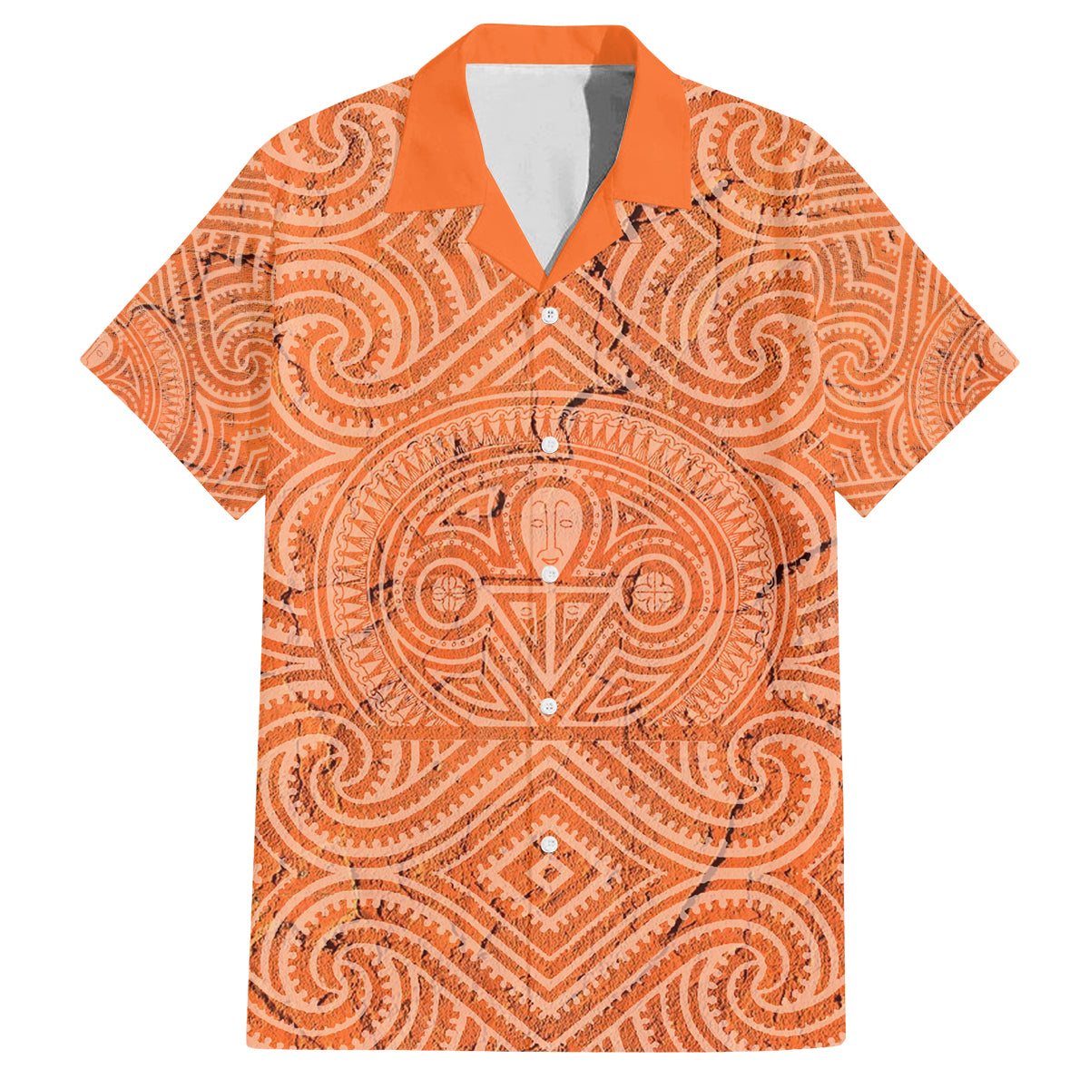 Personalised Lapita Culture Family Matching Tank Maxi Dress and Hawaiian Shirt Iconic Double Face Pattern LT05 Dad's Shirt - Short Sleeve Brown - Polynesian Pride