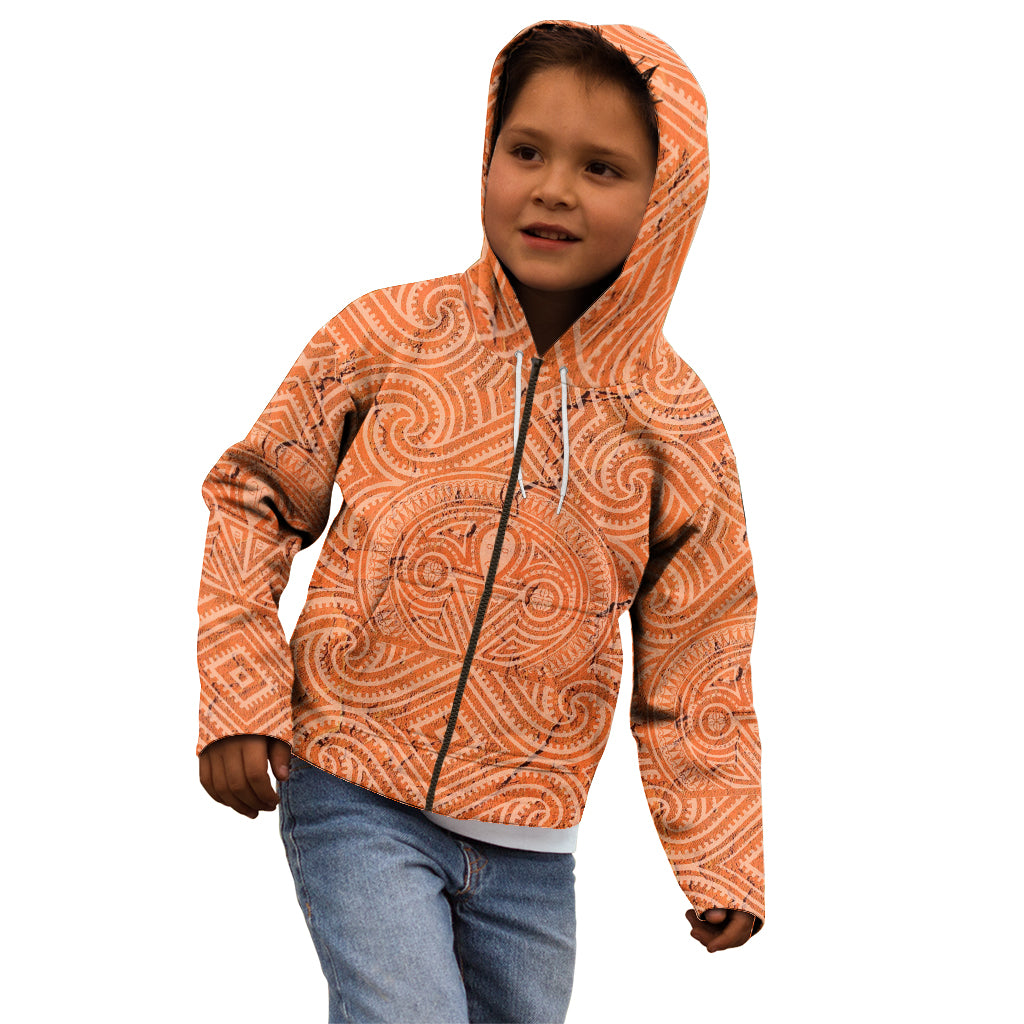 Personalised Lapita Culture Kid Hoodie Iconic Double Face Pattern LT05 - Polynesian Pride