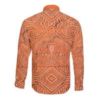 Personalised Lapita Culture Long Sleeve Button Shirt Iconic Double Face Pattern LT05 - Polynesian Pride