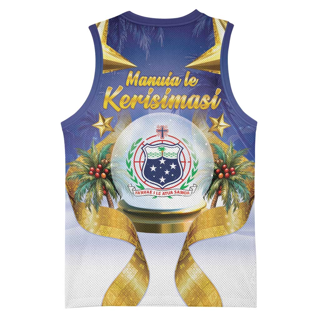 Samoa Christmas Basketball Jersey Snow Globe With Samoan Santa - Polynesian Pride