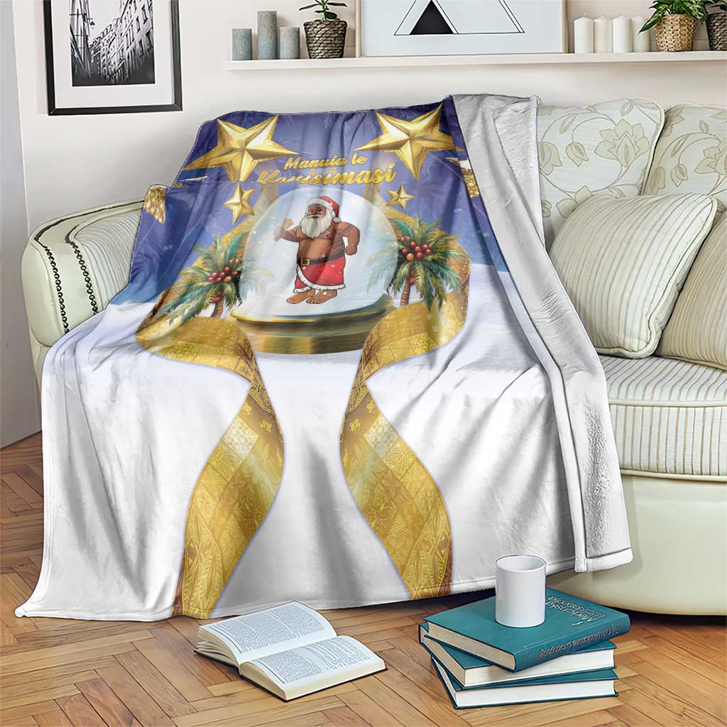 Samoa Christmas Blanket Snow Globe With Samoan Santa - Polynesian Pride