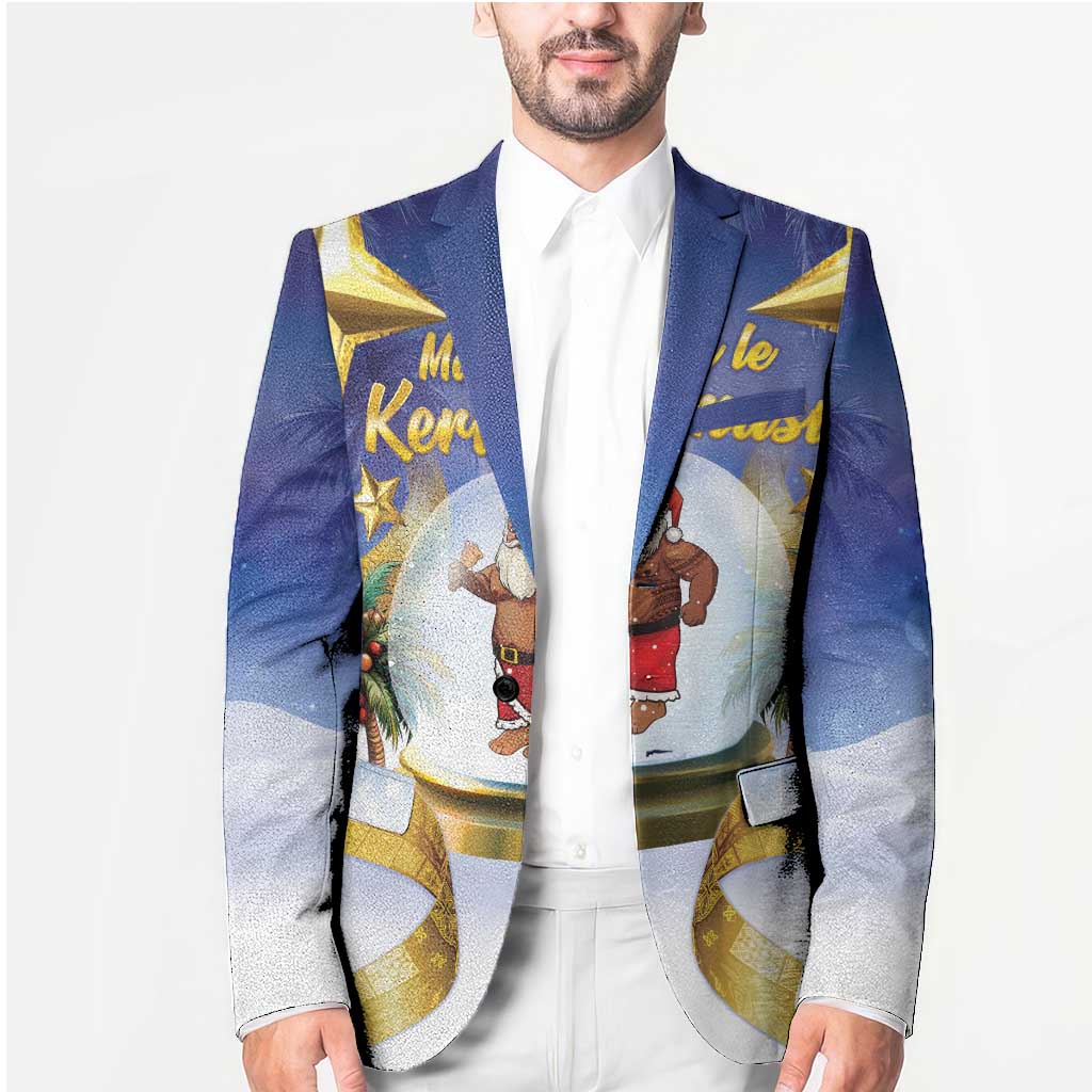 Samoa Christmas Blazer Snow Globe With Samoan Santa - Polynesian Pride