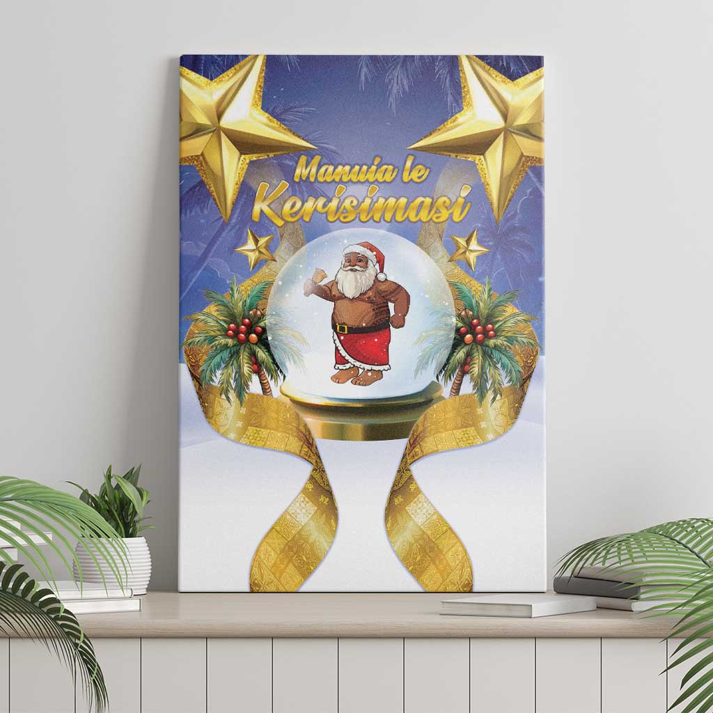 Samoa Christmas Canvas Wall Art Snow Globe With Samoan Santa - Polynesian Pride