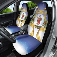 Samoa Christmas Car Seat Cover Snow Globe With Samoan Santa - Polynesian Pride