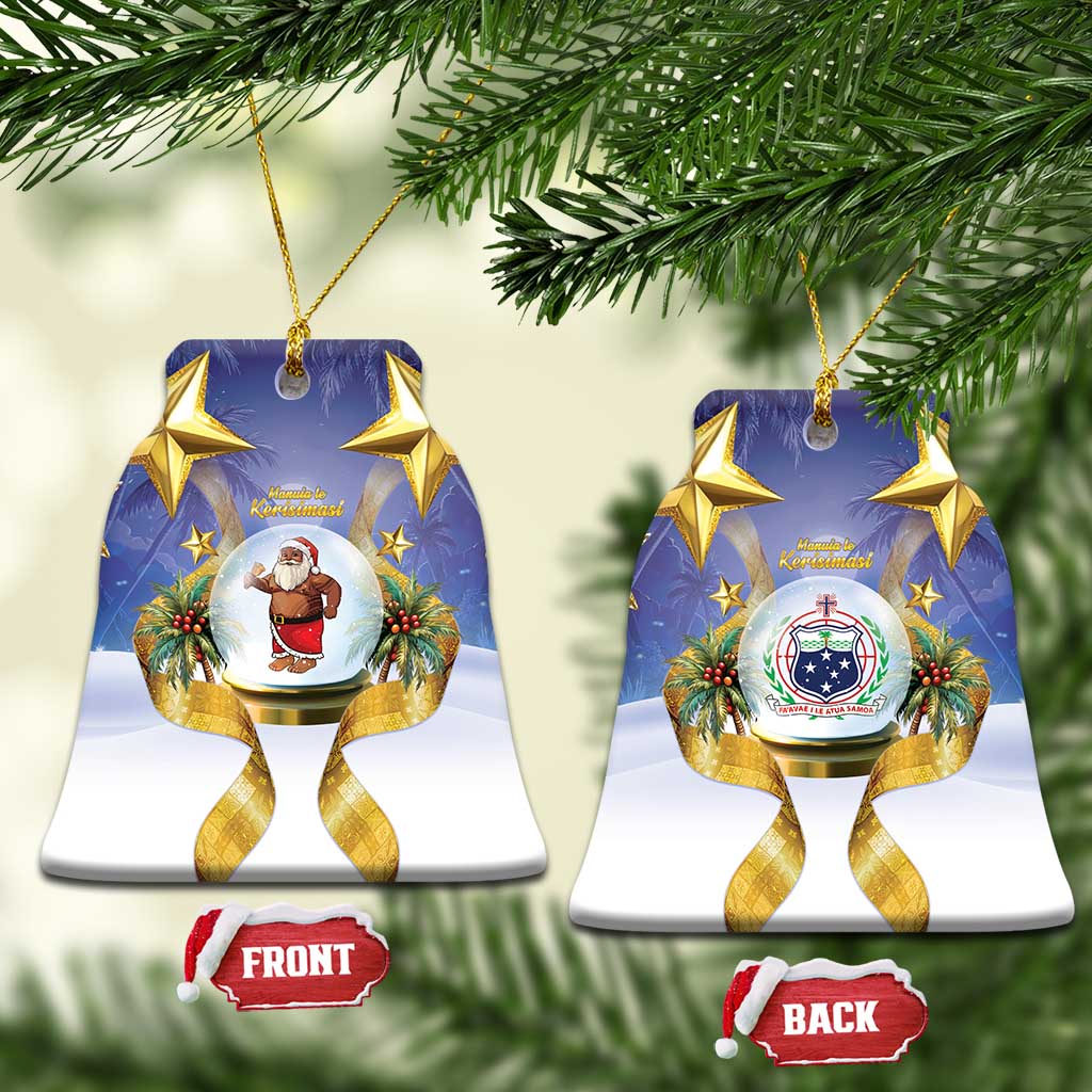 Samoa Christmas Ceramic Ornament Snow Globe With Samoan Santa - Polynesian Pride