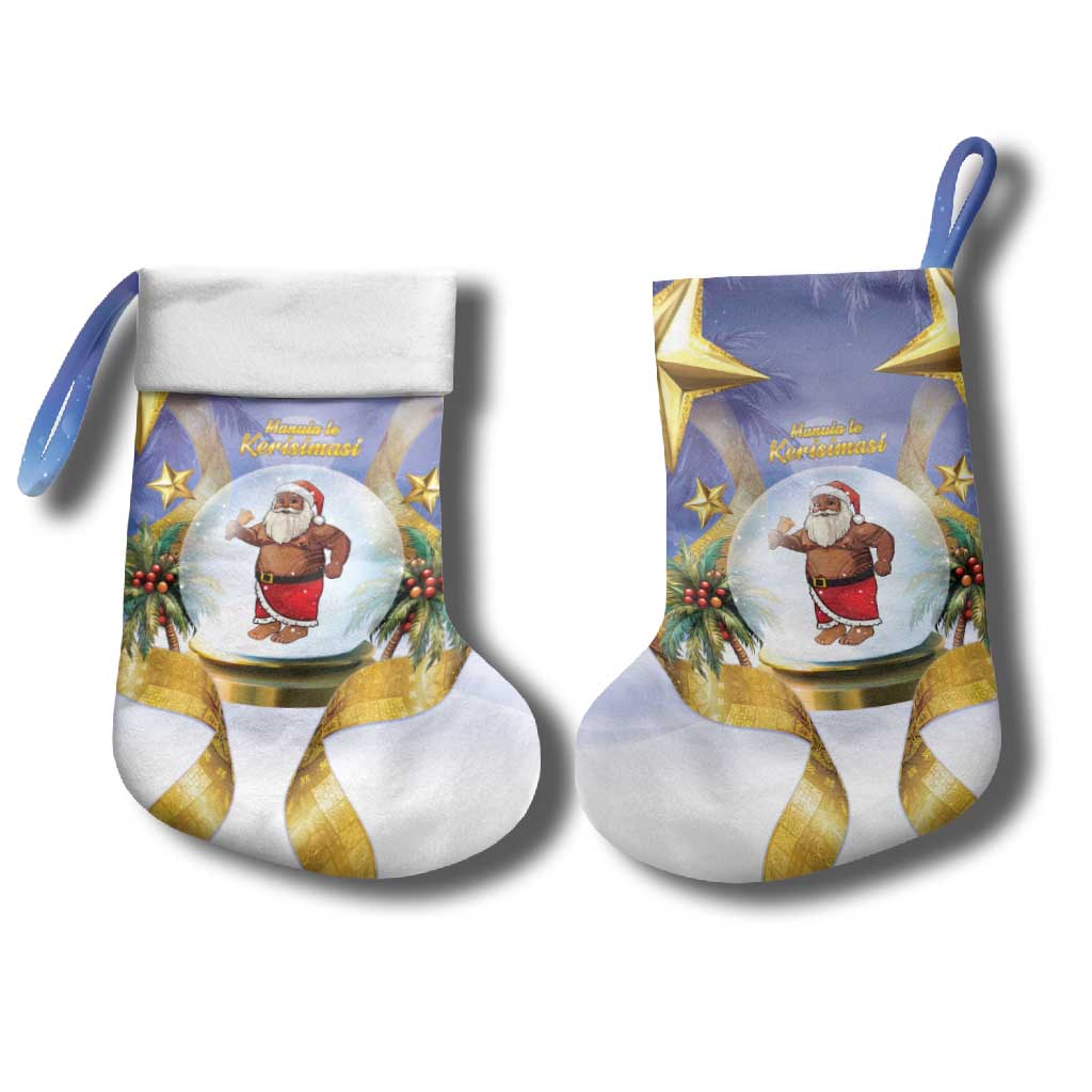 Samoa Christmas Stocking Snow Globe With Samoan Santa - Polynesian Pride