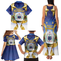 Samoa Christmas Family Matching Tank Maxi Dress and Hawaiian Shirt Snow Globe With Samoan Santa - Polynesian Pride