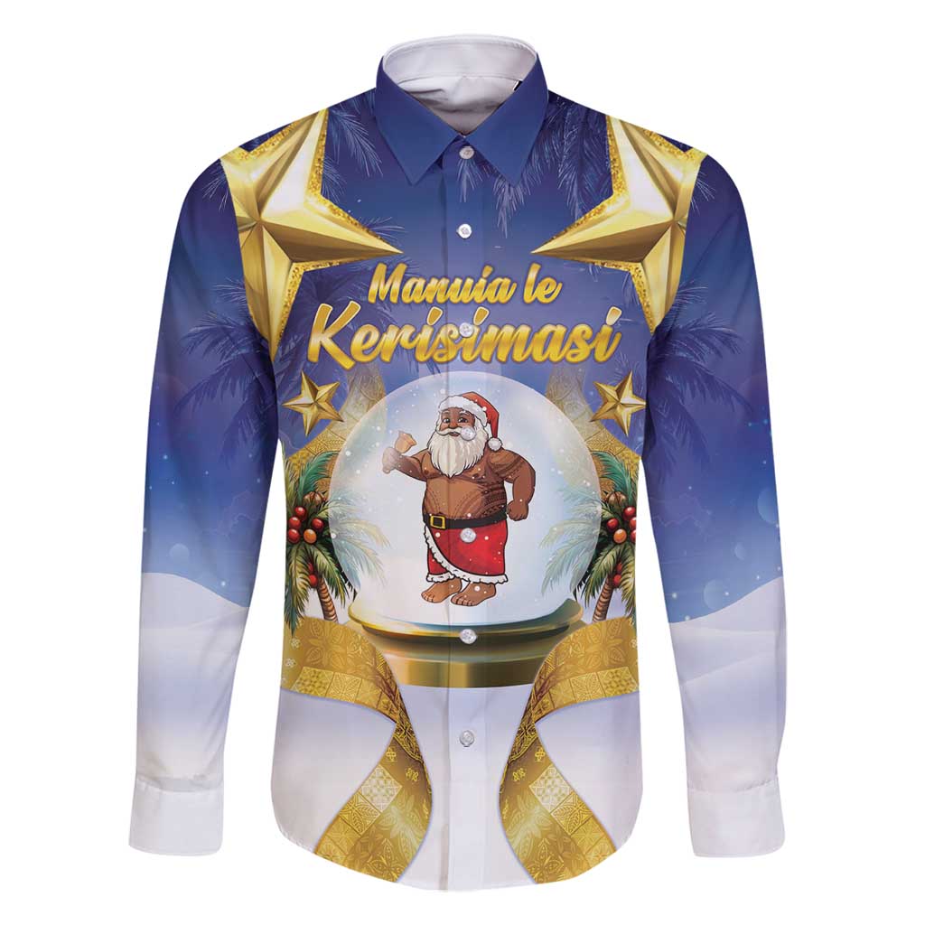 Samoa Christmas Family Matching Tank Maxi Dress and Hawaiian Shirt Snow Globe With Samoan Santa - Polynesian Pride