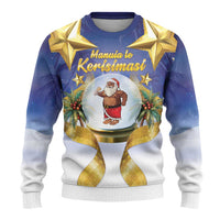 Samoa Christmas Ugly Christmas Sweater Snow Globe With Samoan Santa - Polynesian Pride