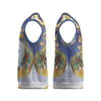 Samoa Christmas Knitted V-Neck Vest Snow Globe With Samoan Santa - Polynesian Pride