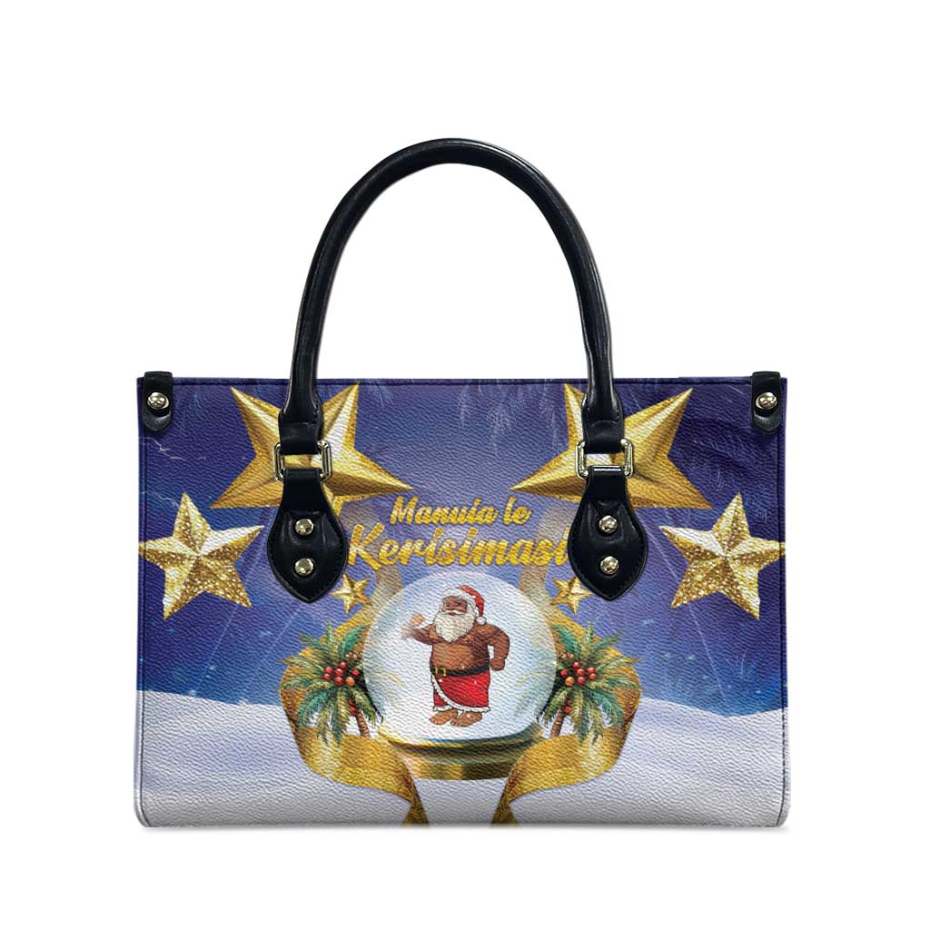 Samoa Christmas Leather Bag Snow Globe With Samoan Santa - Polynesian Pride