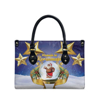 Samoa Christmas Leather Bag Snow Globe With Samoan Santa - Polynesian Pride