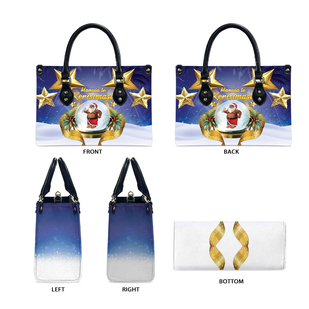 Samoa Christmas Leather Bag Snow Globe With Samoan Santa - Polynesian Pride