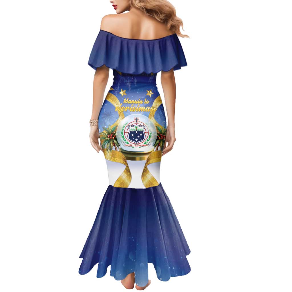 Samoa Christmas Mermaid Dress Snow Globe With Samoan Santa - Polynesian Pride